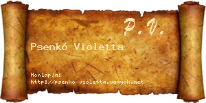 Psenkó Violetta névjegykártya